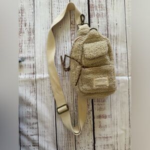 American Eagle Plush Sling Back Bag in Ivory
